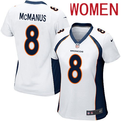Women Denver Broncos 8 Brandon McManus White Nike Game NFL Jersey